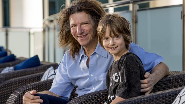 Dr Jerry Schwartz with his son Dane, 8. Picture: Jerad Williams