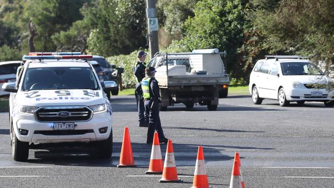 Police at scene of the crash which claimed Frank Baker’s life in May 2023. Picture: Alan Barber