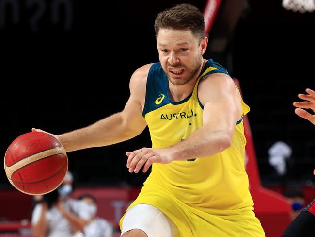 Matthew Dellavedova still has a steely focus on wearing the green and gold again at the 2028 Olympics. Picture: Adam Head