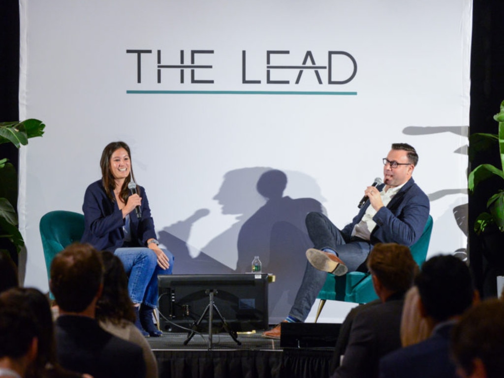 Maggie Winter speaks at the inaugural Lead Summit in Brooklyn. Picture: Casey Kelbaugh