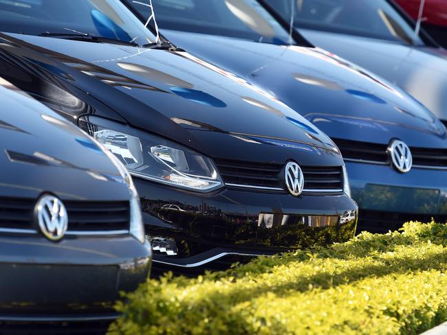 Left on the lot ... sales of new diesel Volkswagens were suspended in Australia last Friday. Picture: AFP / William West