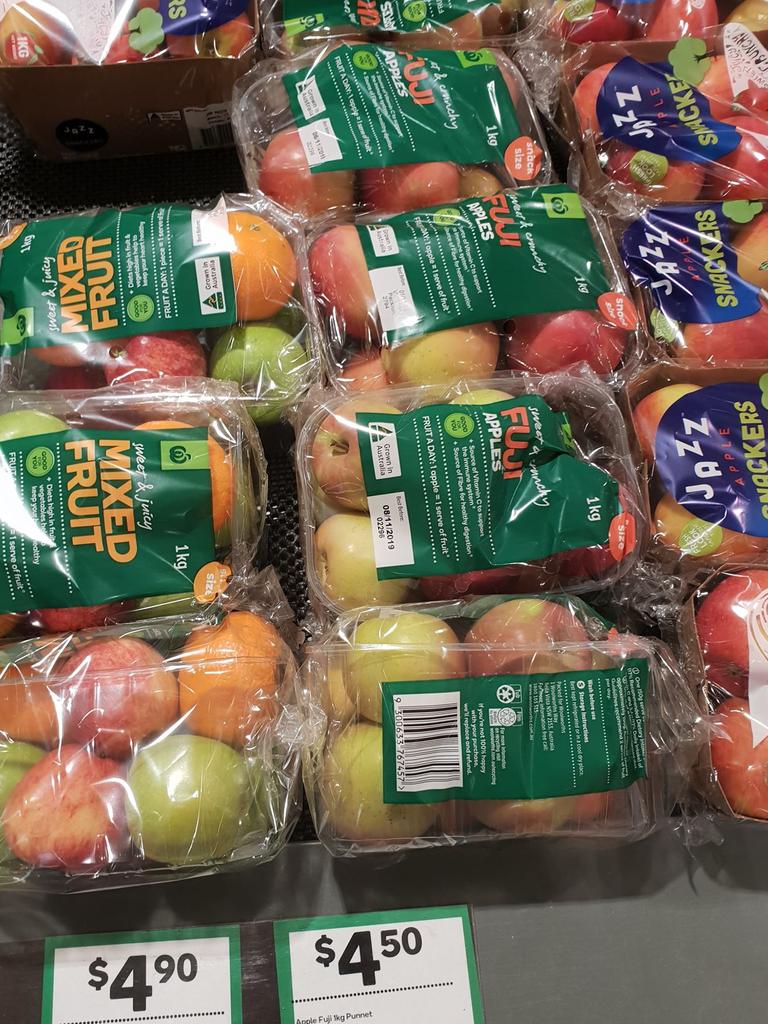 There was also a variety of fruits packaged together in plastic.