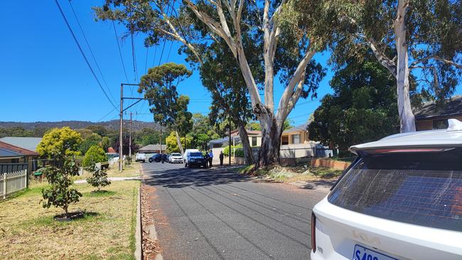 Police at the scene of Ms Bowden’s death on Thursday. Picture: Dasha Havrilenko