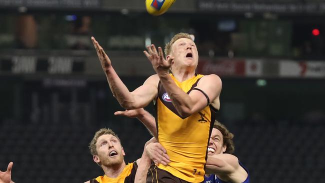 Intercept specialist James Sicily could become Hawthorn’s highest-paid player. Picture: Michael Klein