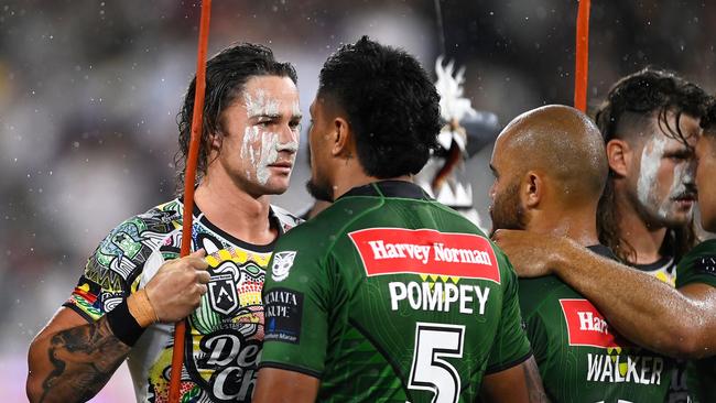 The pre-game spectacle was a sight to behold. (Photo by Ian Hitchcock/Getty Images)