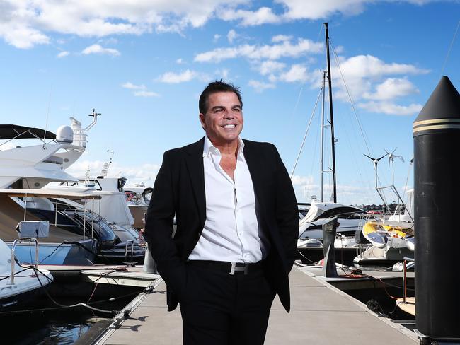 21/8/18: Ian Malouf at Rose Bay Marina in Sydney. He has sold his Dial a Dump waste business for $577 million today to Bingo Industries and is going to run a superyacht charter platform business called Ahoy Club. John Feder/The Australian.