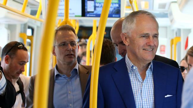 Prime Minister Malcolm Turnbull on the Gold Coast when he announced his backing of the second stage to the Gold Coast light rail network. Picture by Scott Fletcher