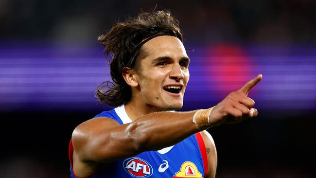 Jamarra Ugle-Hagan celebrates a goal. Picture: Michael Willson/AFL Photos via Getty Images