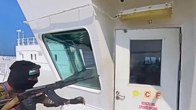 A Yemen's Houthis rebels’ video shows armed men seizing a cargo ship. The Albanese government couldn’t help allies when the Houthis blocked shipping in the Red Sea.