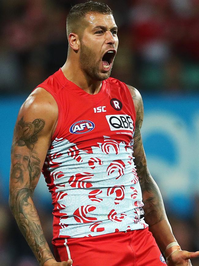 Lance Franklin can win a game off his own boot. Picture: Phil Hillyard