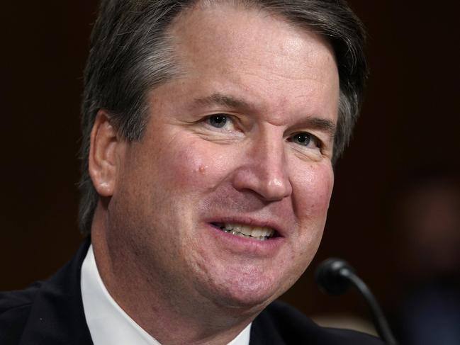 FILE - In this Sept. 27, 2018, file photo, Supreme Court nominee Brett Kavanaugh testifies before the Senate Judiciary Committee on Capitol Hill in Washington. The Nielsen company sÂ­Â­Â­ays the audience for Kavanaughâ€™s testimony during last weekâ€™s Senate Judiciary Committee hearing at 5 p.m. was 35 percent higher than it was for Ford just before lunchtime. Ford accused Kavanaugh of sexual misconduct, and he angrily denied it. (AP Photo/Andrew Harnik, Pool)