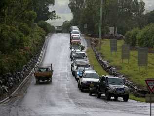 Lines were long at Lismore tip s free tip day on Sunday. Picture: Nolan Verheij-Full