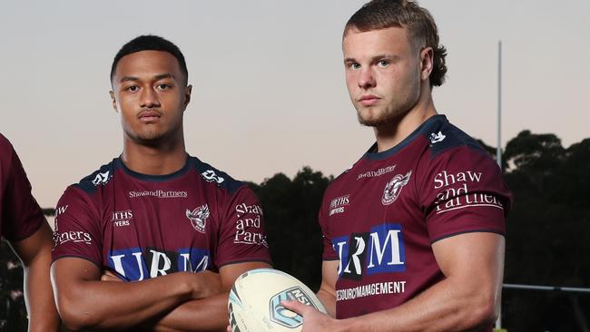 Latu Fainu and Josh Feledy combined beautifully for the Sea Eagles. Picture: Richard Dobson