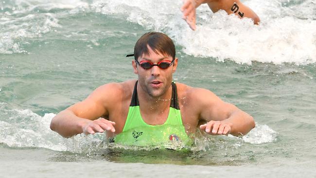 Manly ironwoman Kendrick Louis in action during the series. Pic: HarvPix