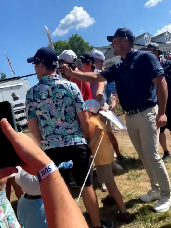 Bryson DeChambeau told the fan to give the ball back. Photo: X.