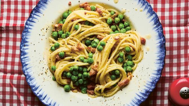 Pea carbonara.