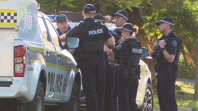 Police at the scene at Brabham Crescent,  Gulfview Heights  A gunman remains on the run after a broad daylight shooting. Picture 7NEWS