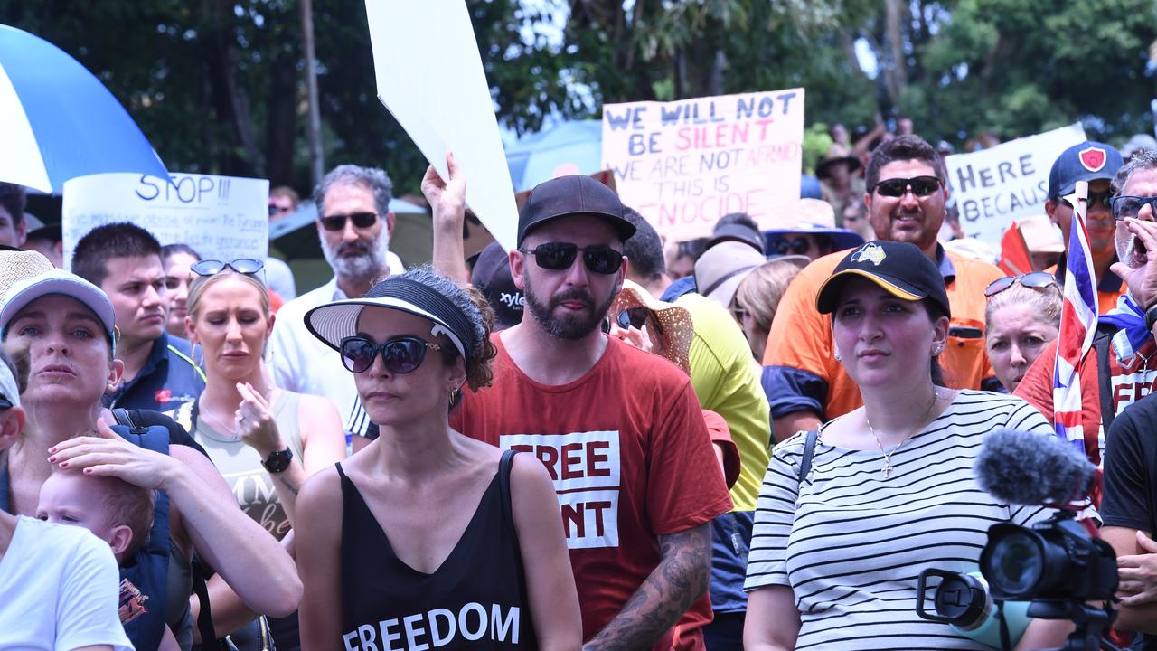 Faces from Darwin's Freedom Rally at Parliament House. Picture: Amanda Parkinson