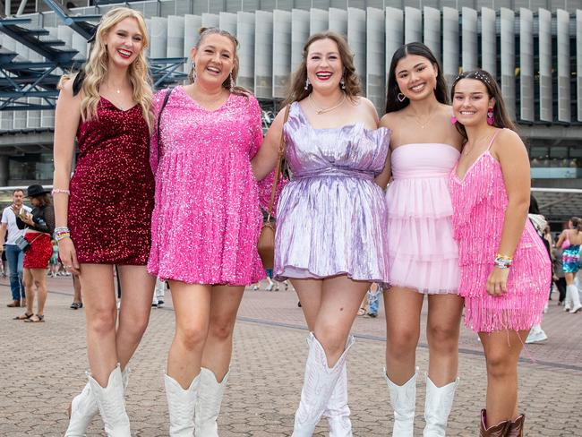 SYDNEY, AUSTRALIA - Daily Telegraph Photos February 26, 2024: Tasmin, Tyla, Sophie, Charlotte and Lauren at Taylor Swift's The Eras Tour concert held at Accor Stadium in Sydney. Picture: Christian Gilles