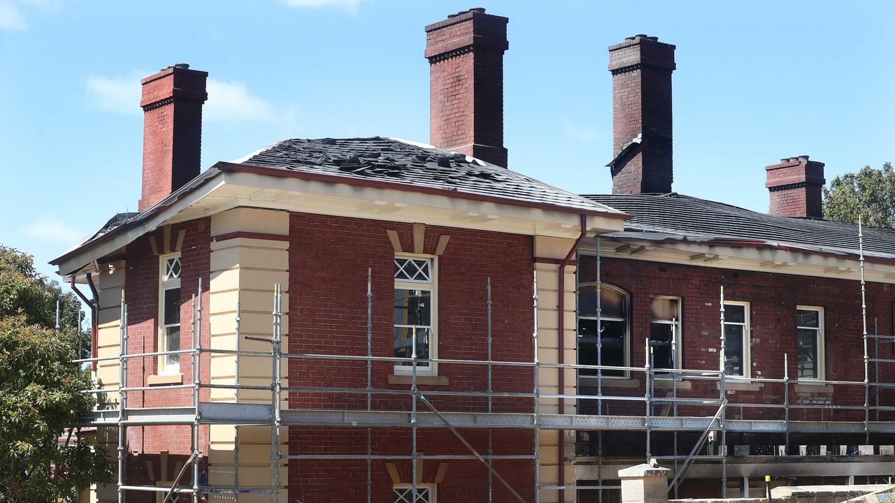 The day after a fire at the Peacock Centre in North Hobart caused extensive damage to the building. Picture: Nikki Davis-Jones