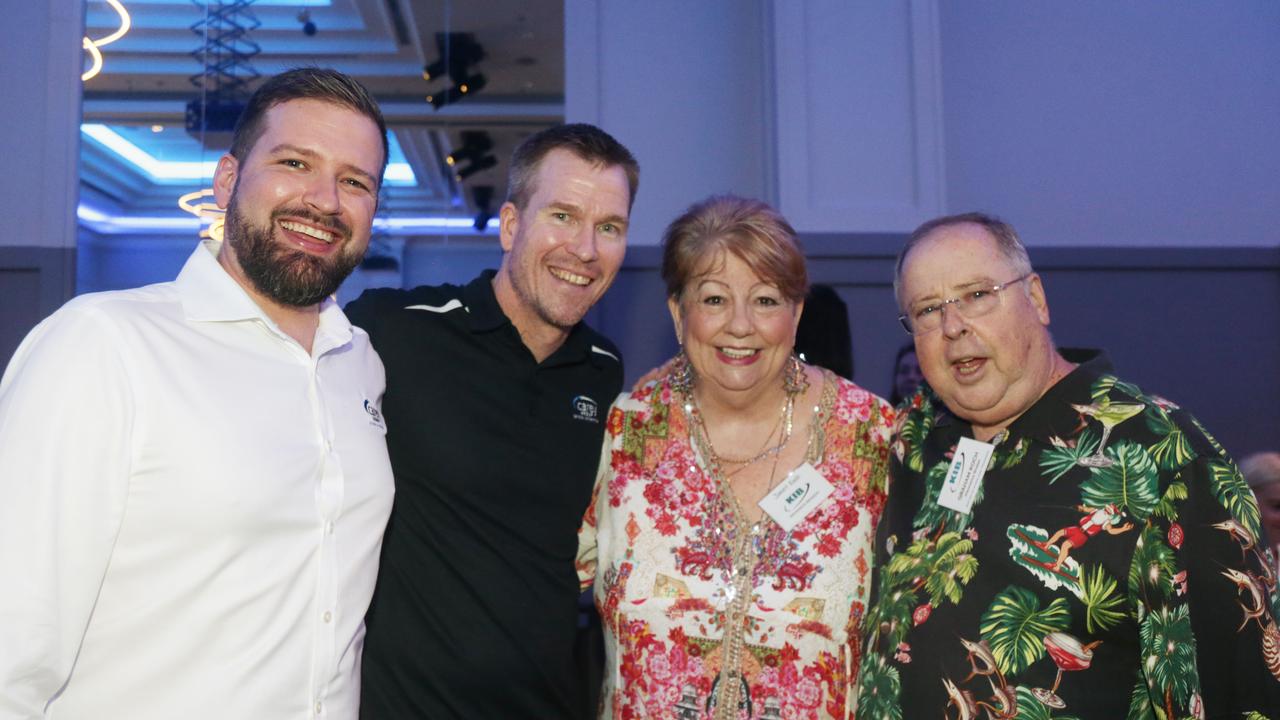 Grant Matthews, Greg Stanton, Janet Koch and Graham Koch at the Cairns Chamber of Commerce Christmas lunch, held at the Pullman International hotel. Picture: Catherine Duffy