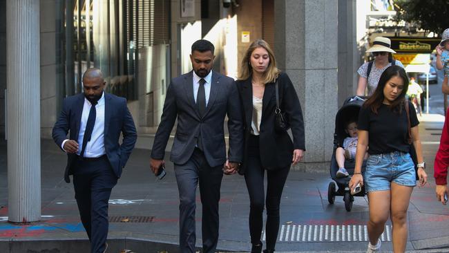 Mr Gunathilaka arriving at court with a woman believed to be his current girlfriend. NCA Newswire/ Gaye Gerard