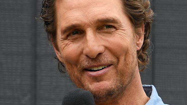 US actor Matthew McConaughey speaks to media during a promotional event at the Royal Botanic Gardens in Sydney, Wednesday, November 20, 2019. (AAP Image/Dan Himbrechts) NO ARCHIVING