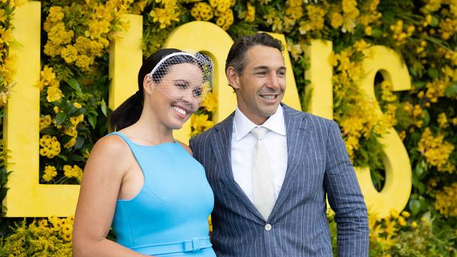 Nicole and Billy Slater at the Magic Millions race day. Picture by Luke Marsden.