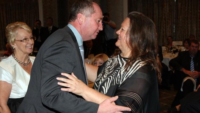 Gina Rinehart with Barnaby Joyce. Picture: News Corp.