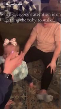 First steps vs. toddler shenanigans – A family video that left viewers horrified