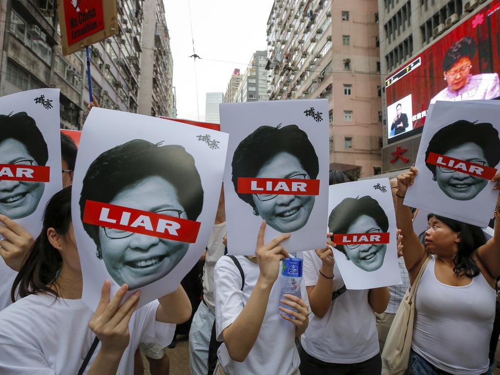 Hong Kong witnessed its largest street protest in at least 15 years on Sunday in a major backlash against the city's pro-Beijing leadership. Picture: AP Photo/Kin Cheung