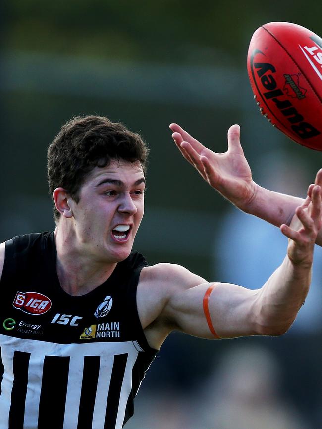 Byrne-Jones playing in his first year at the Power in the SANFL in 2014. Picture: Simon Cross.