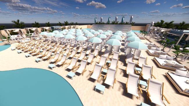 A massive beach area will built at Melbourne Park for next year's Australian Open, amid a push to bring the city's marvellous major event calendar back to life. Picture: Supplied