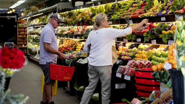 The latest data from the ABS showed fruit and vegetable prices were up 6.7 per cent annually in March. Picture: Nikki Short