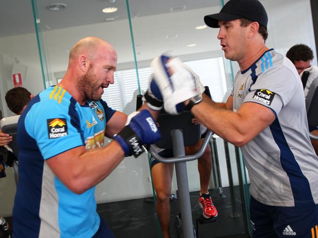 Bailey boxes with Martin Lang at training.