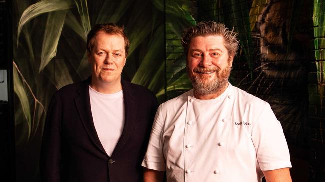 Tom Parker Bowles and Scott Pickett at Longrain. Picture: Alex Squadrito