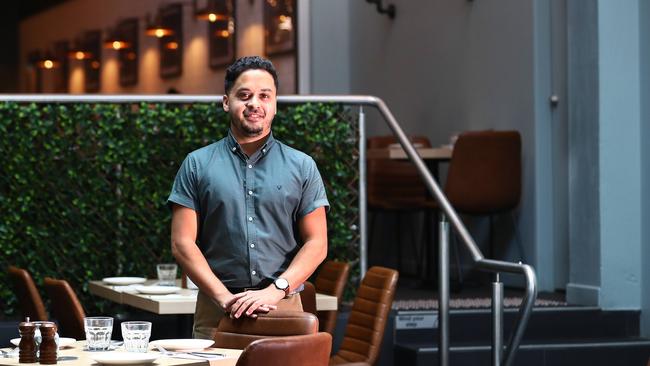 Restaurant manager Rameez Sayed at Copper Bar and Grill, which opened on the Esplanade November 2021. Picture: Brendan Radke