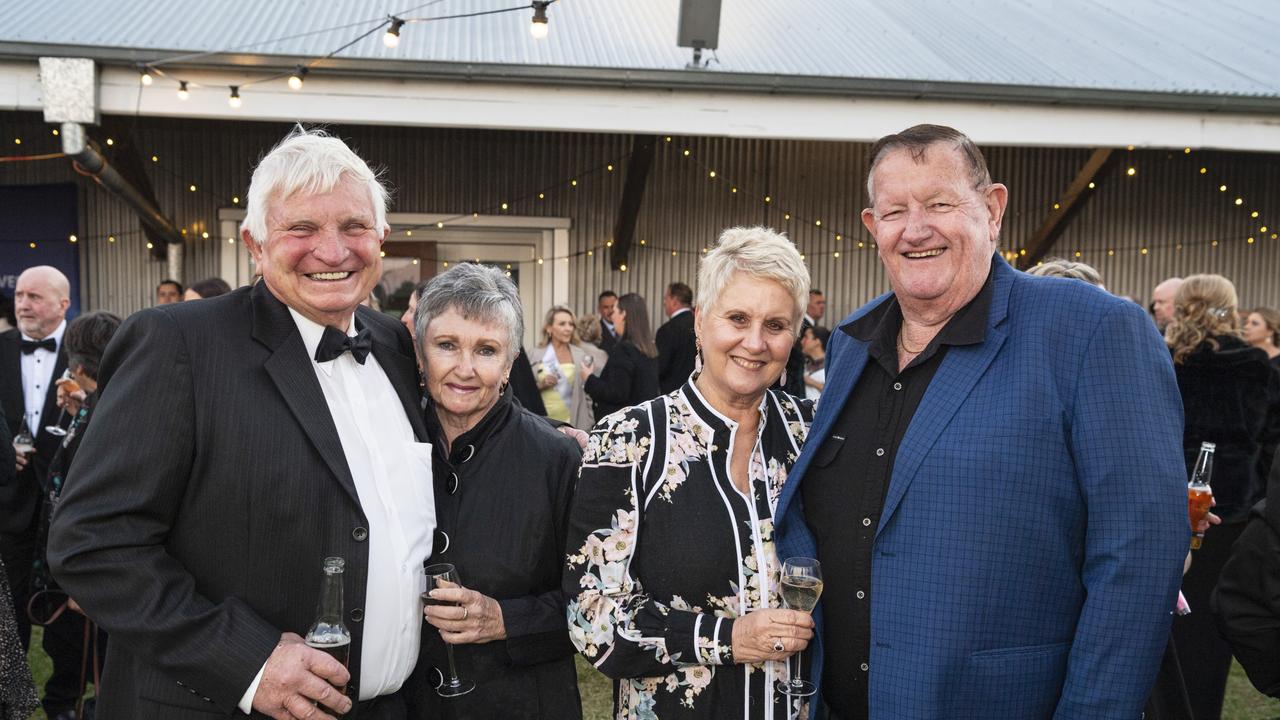 At LifeFlight Toowoomba Gala are (from left) John Darby, Kerrie Crawford, Raewyn Land and Barry Land at The Goods Shed. Picture: Kevin Farmer