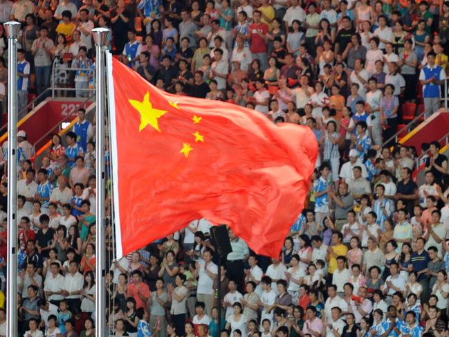 **STRICTLY EMBARGOED UNTIL 22:00 AEST FRIDAY, AUGUST 8, 2008** *************STRICT EMBARGOES APPLY*********** The Chinese flag flies during the final dress rehearsal for the Opening Ceremony of the Beijing Olympic Games at the National Stadium, or what is known as the 'Bird's Nest', Beijing, Tuesday, Aug 5, 2008. The opening ceremony of the Beijing 2008 Olympic Games will be held on Friday night. (AAP Image/Dean Lewins) NO ARCHIVING *************STRICT EMBARGOES APPLY*********** EDITORIAL USE ONLY, NO COMMERCIAL USE