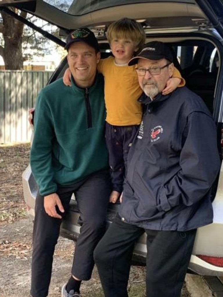 Carey’s dad Gordon (right) is battling leukemia. Photo: Supplied.