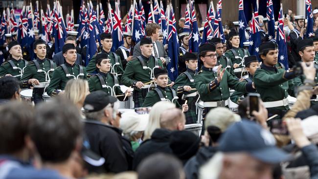 People attend the Anzac Day march at Martin Place in Sydney. Picture: Monique Harmer/NCA NewsWire