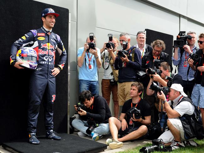 Infiniti Red Bull Racing's Australian driver Daniel Ricciardo poses for the start of season driver portrait session ahead of the Australian Formula One Grand Prix in Melbourne. Picture: Mal Fairclough