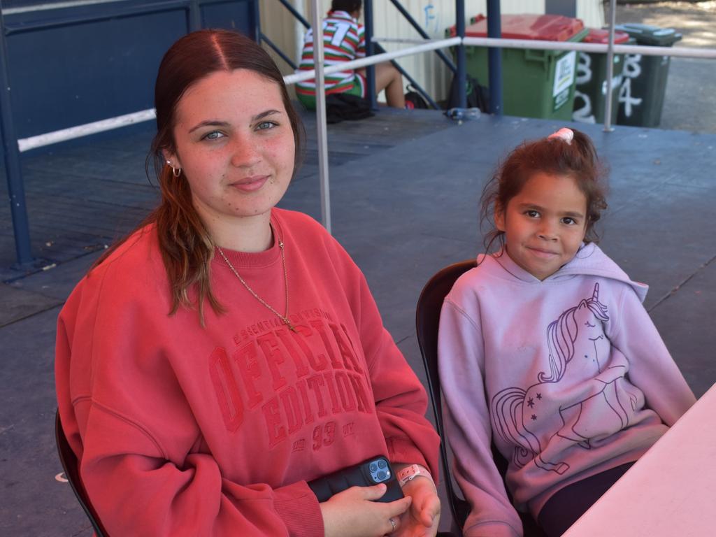 Amelia and Ella Morato at the Queensland Country Rugby Union Championships in Rockhampton, July 1, 2023.