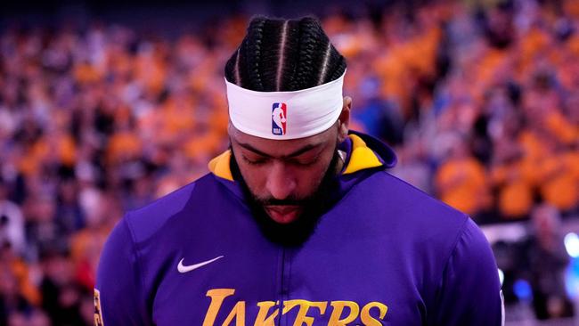 The Lakers will be sweating on the fitness of Anthony Davis, after being forced off the court with a head injury, Picture: Getty Images/AFP.