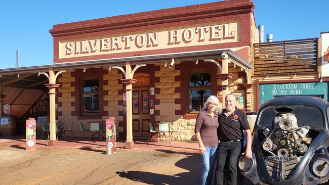 Peter and Patsy Price, owners of the Silverton Hotel which famously saw cast members of Mad Max pop in for a beer between filming in 1981.