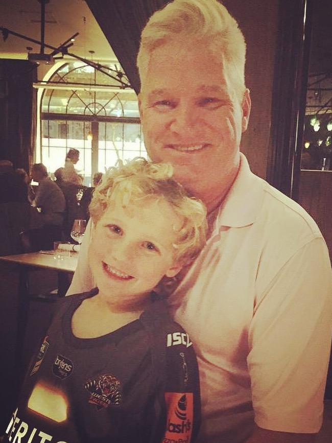 Kerri-Anne Hamilton posted photos of son Koby and cricketer Dean Jones. Picture: Instagram