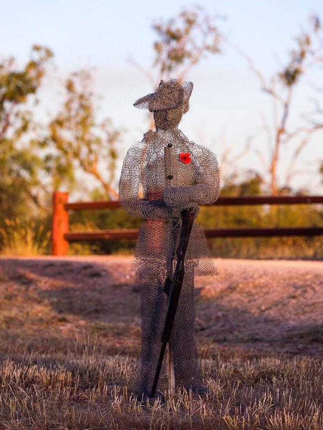 Clermont resident Anna Nicholson created a sculpture of Gallipoli sniper and Clermont resident William "Billy" Sing to commemorate Anzac Day during the coronavirus pandemic.