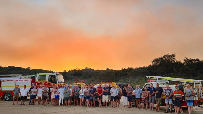 The Happy Valley community on Fraser Island where they have stayed to fight the fire. Picture: Supplied