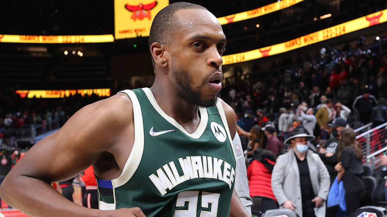 Khris Middleton has been ruled out of the remainder of the Bucks' first round playoff series. (Photo by Kevin C. Cox/Getty Images)