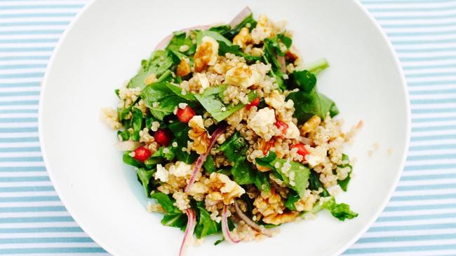 Quinoa, walnut, feta and pomegranate salad.